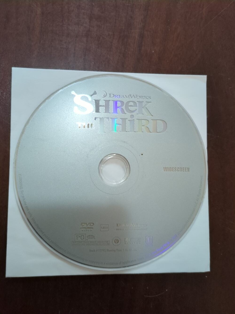 Shrek the Third (DVD, Widescreen) disc only